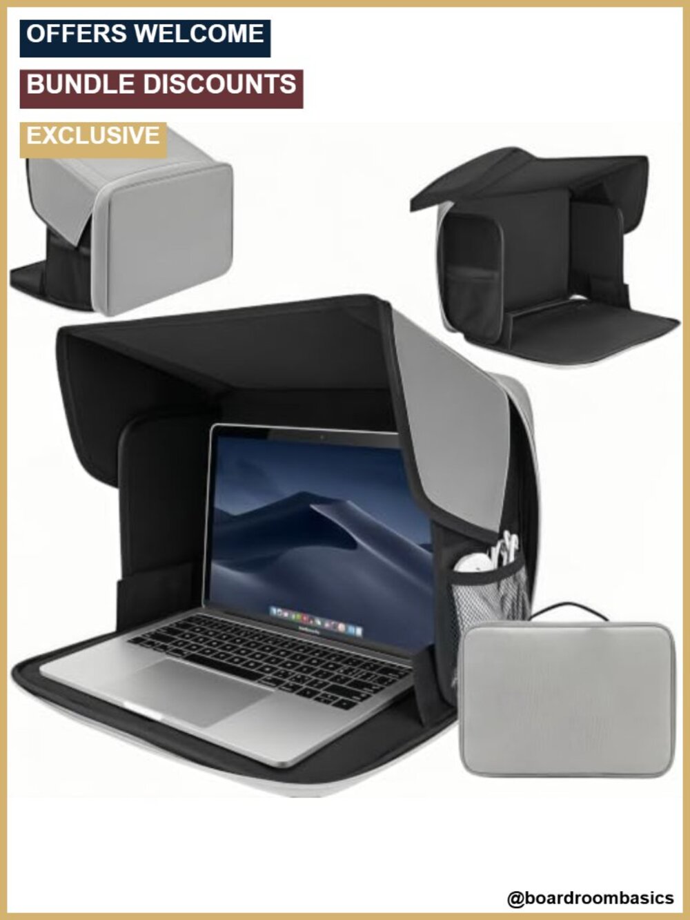 Foldable Laptop Sun Shade Bag Fits 13-16 inch UV Reflective Waterproof